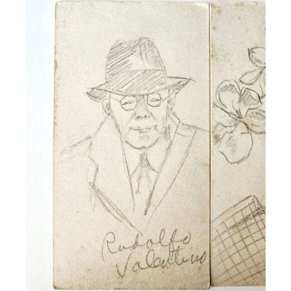 McClellan Barclay Original Sketches Rudolfo Valentino El Dorado Expo OOAK PCBG7D - Picture 3 of 4